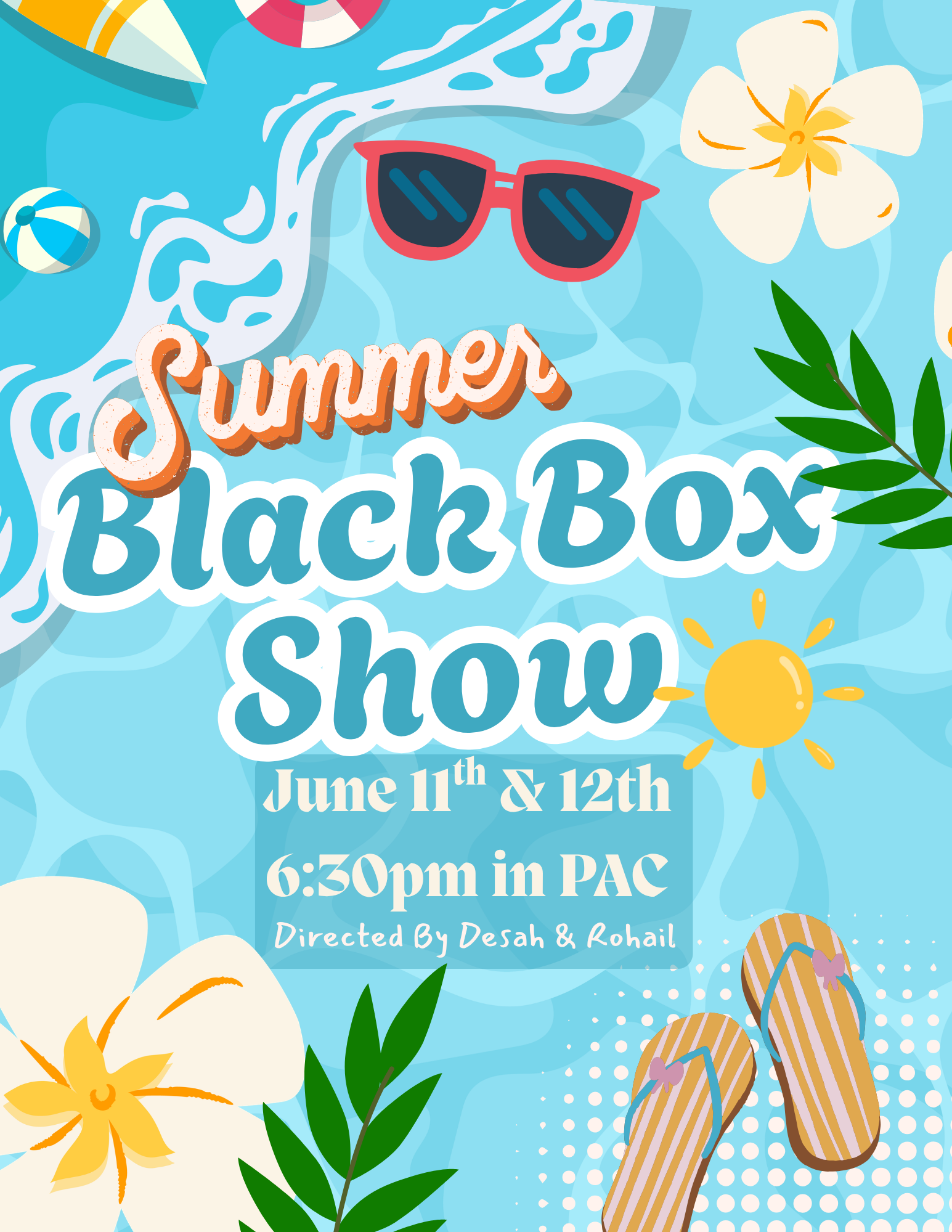 Black Box Show Production Poster with a summer theme